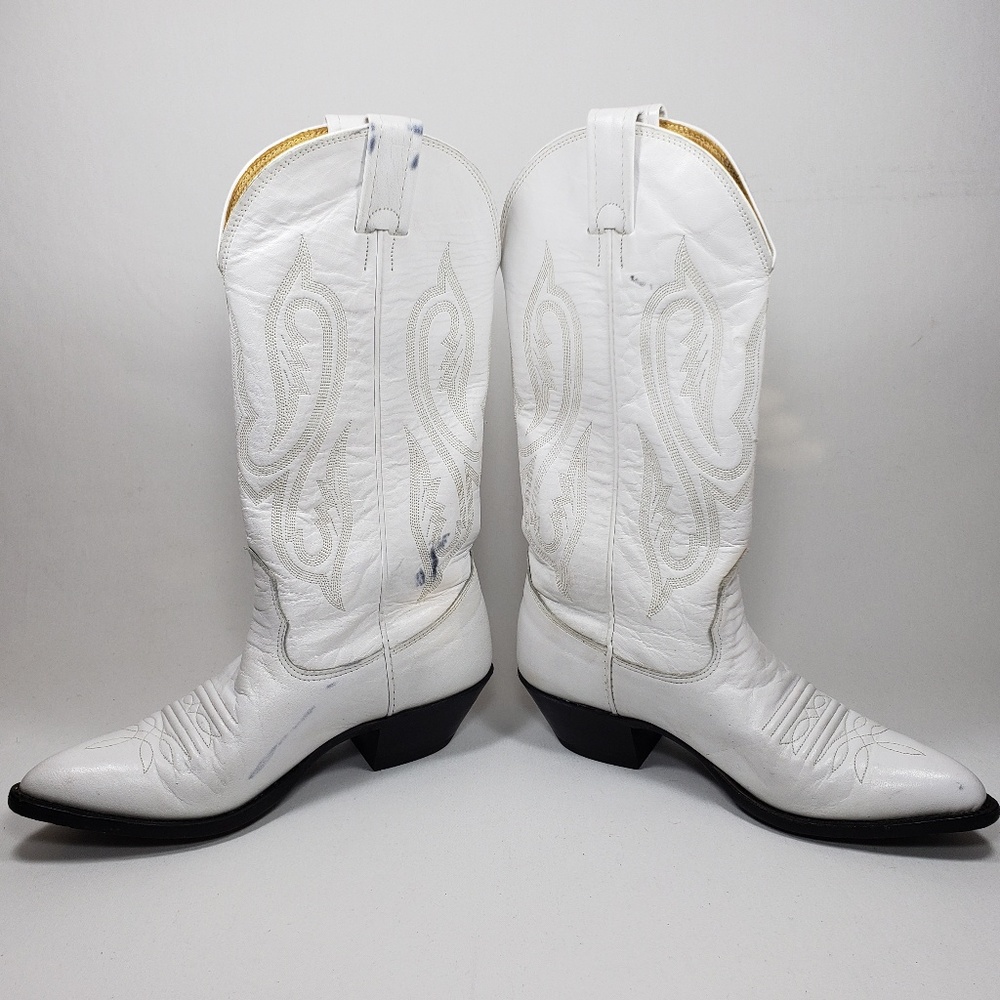 Nocona Cowgirl Leather Boots White